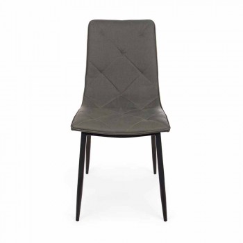 4 moderní židle potažené koženkou s ocelovou základnou Homemotion - Daisa