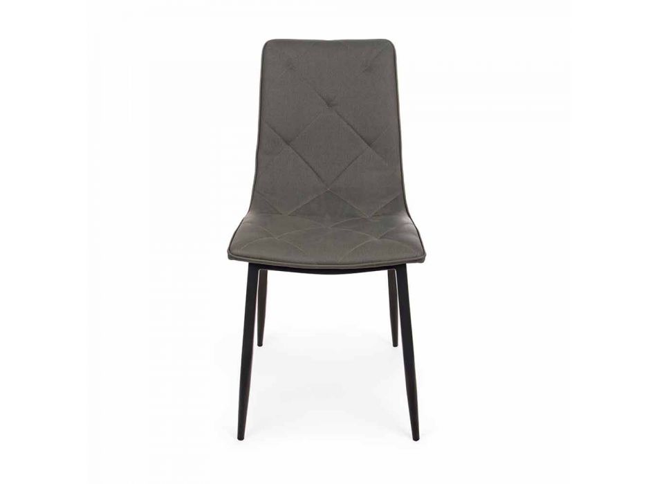 4 moderní židle potažené koženkou s ocelovou základnou Homemotion - Daisa Viadurini