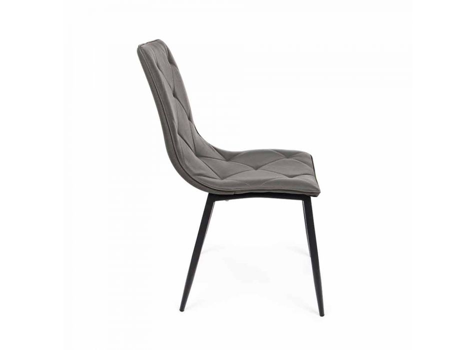 4 moderní židle potažené koženkou s ocelovou základnou Homemotion - Daisa