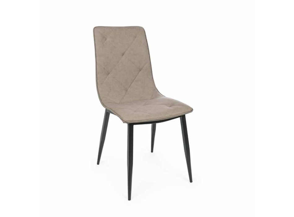 4 moderní židle potažené koženkou s ocelovou základnou Homemotion - Daisa Viadurini