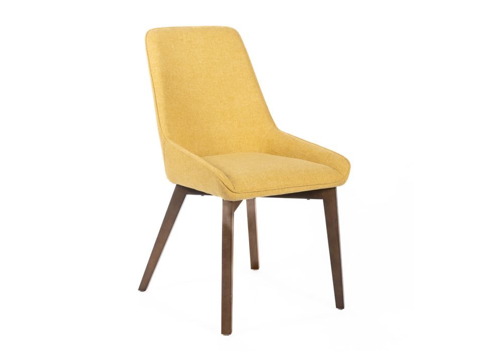 4 židle do obývacího pokoje z látky různých barev a dřeva - vanilka Viadurini