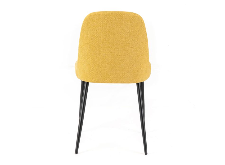 4 židle do obývacího pokoje vyrobené z látky různých barev a kovu - tuberóza Viadurini