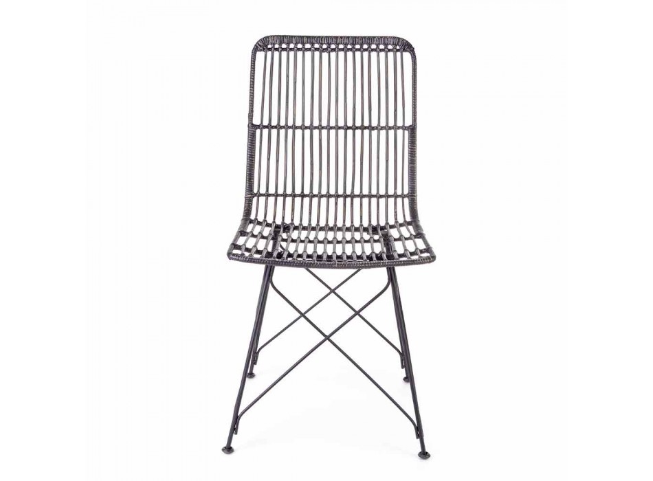 4 jídelní židle z oceli a vazby od Kubu Homemotion - Kendall Viadurini