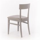 4 židle vyrobené z umělé kůže Sedák, konstrukce a nohy z lakovaného dřeva - Taikiri Viadurini