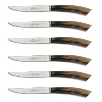 6 kuchyňských nožů Artisan s rukojetí Ox Horn Made in Italy - Marine