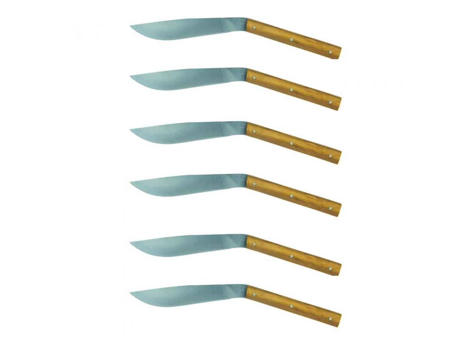 6 ergonomických steakových nožů s ocelovou čepelí vyrobených v Itálii - žralok