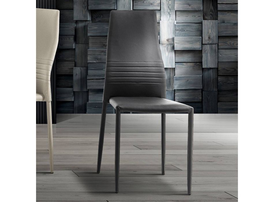 6 skládacích židlí v barevném moderním designu z ekokože do obývacího pokoje - Merida