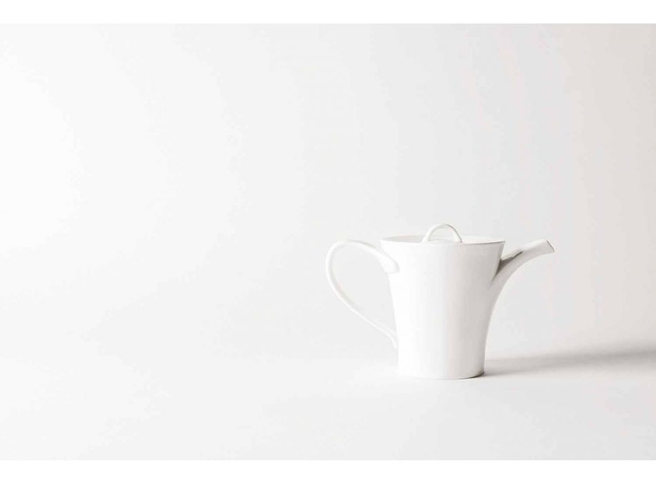 6 porcelánových kávových šálků s kávovou konvicí a cukrovou miskou - Romilda Viadurini