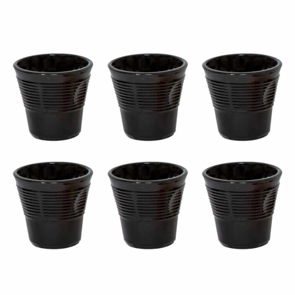 6 šálků kávy zmačkané sklenice v barevném designovém skle - Sarabi Viadurini