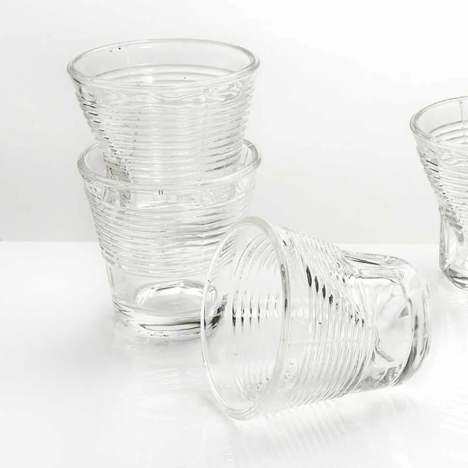 6 šálků kávy zmačkané sklenice v barevném designovém skle - Sarabi Viadurini