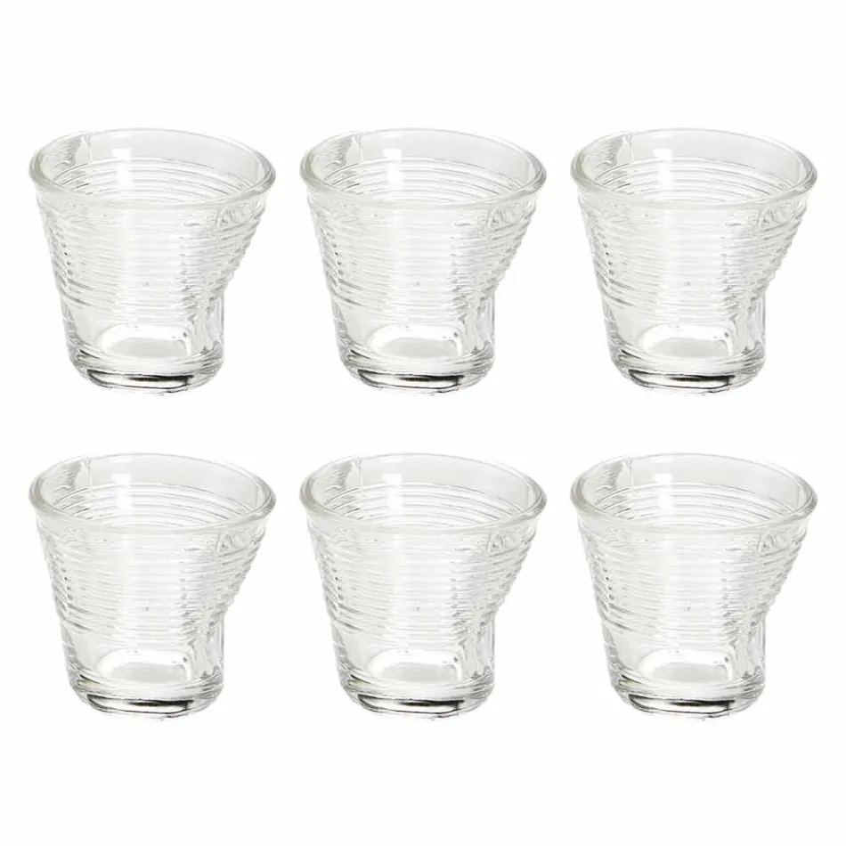 6 šálků kávy zmačkané sklenice v barevném designovém skle - Sarabi Viadurini