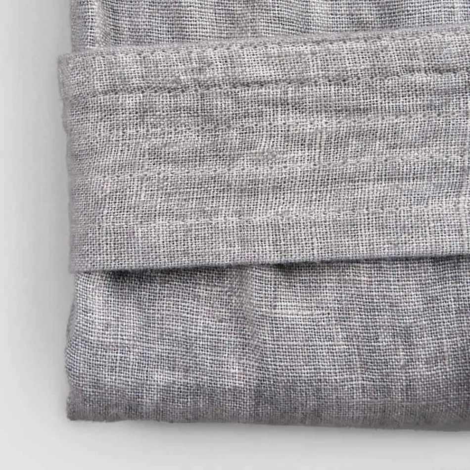 Luxusní těžký lněný župan s kapucí Made in Italy - Palace Viadurini