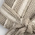 Luxusní župan Kimono z lnu a bavlny, 2 povrchové úpravy Made in Italy - Kleone Viadurini