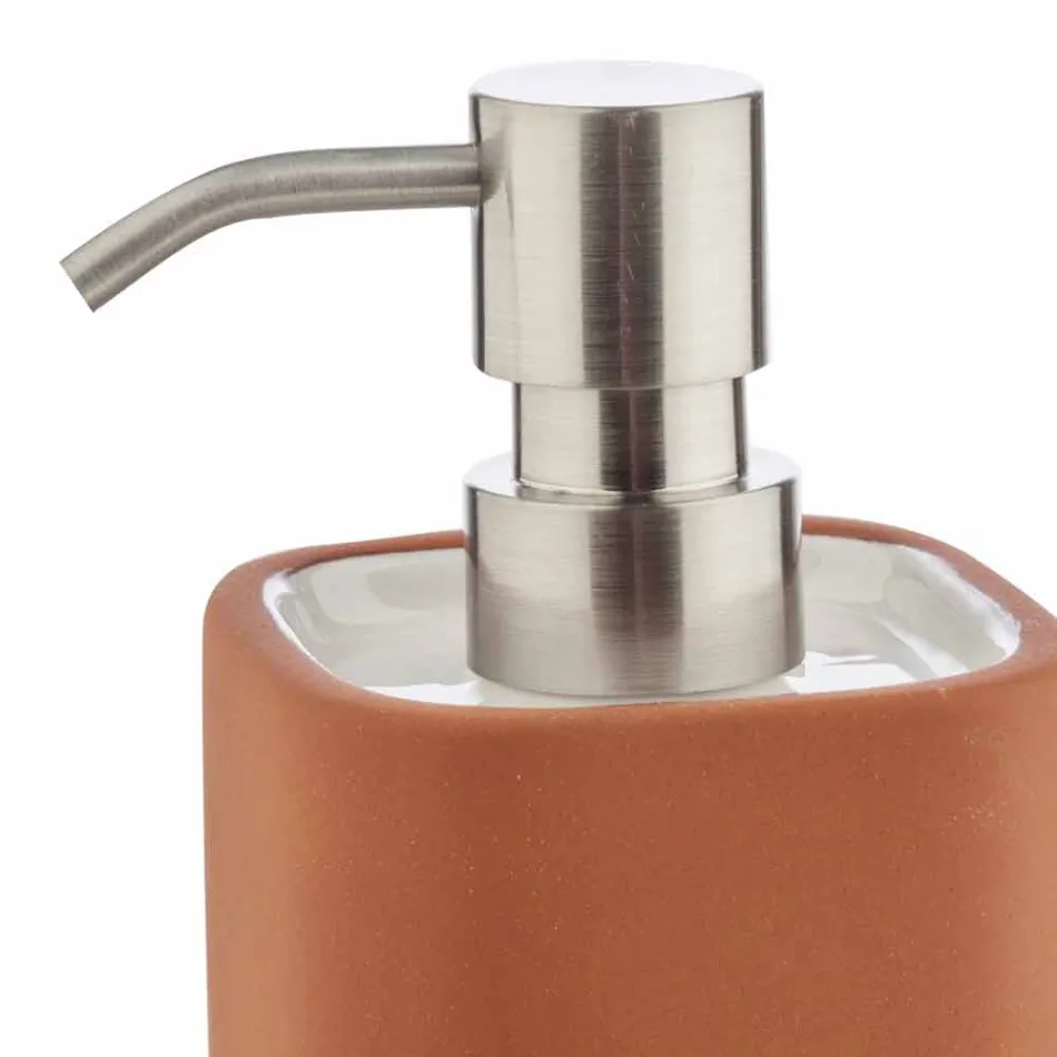 Volně stojící koupelnové doplňky z terakoty a bílé keramiky - terakota Viadurini