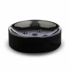 Volně stojící koupelnové doplňky z černého skla a lesklého zlatého kovu - černé Viadurini