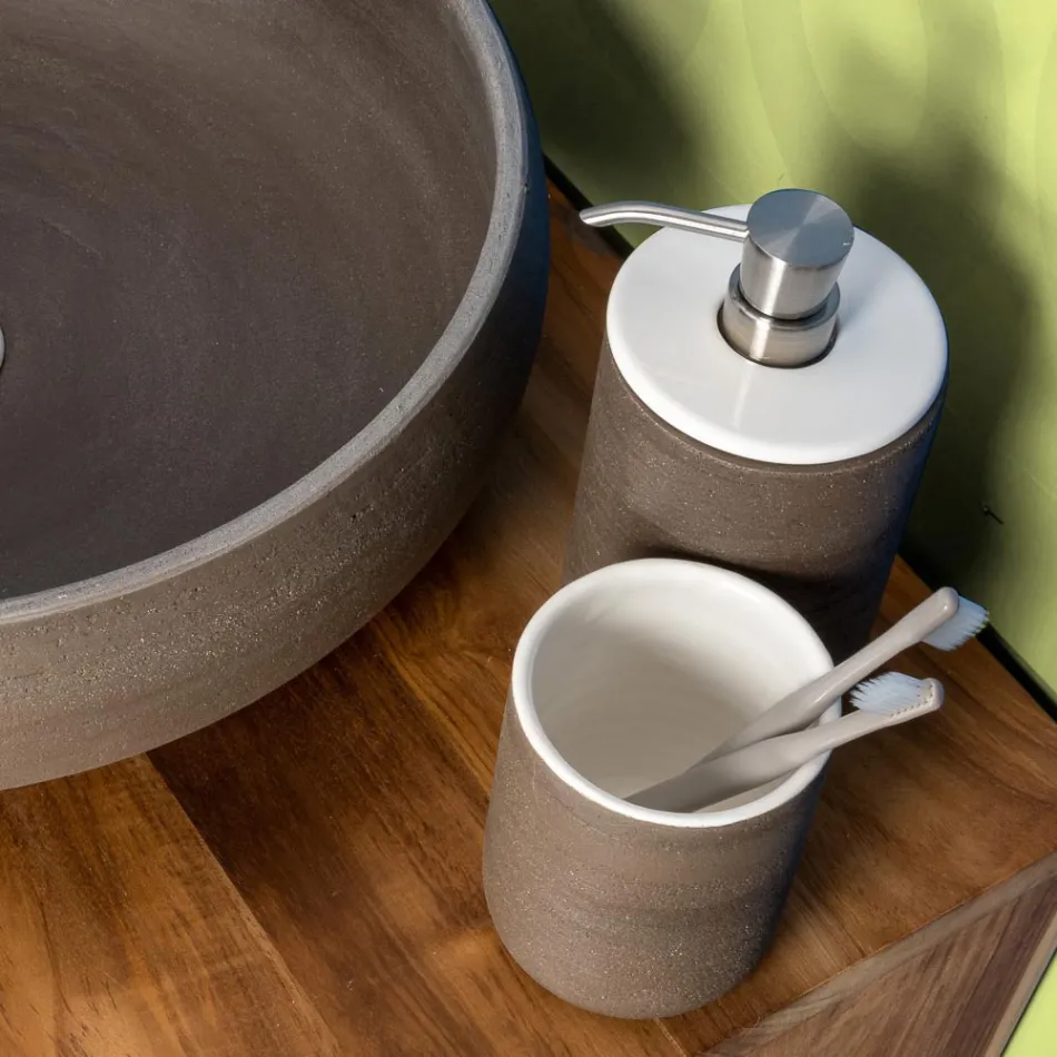 Koupelnové doplňky z bílé žáruvzdorné hlíny Made in Italy - Antonella Viadurini