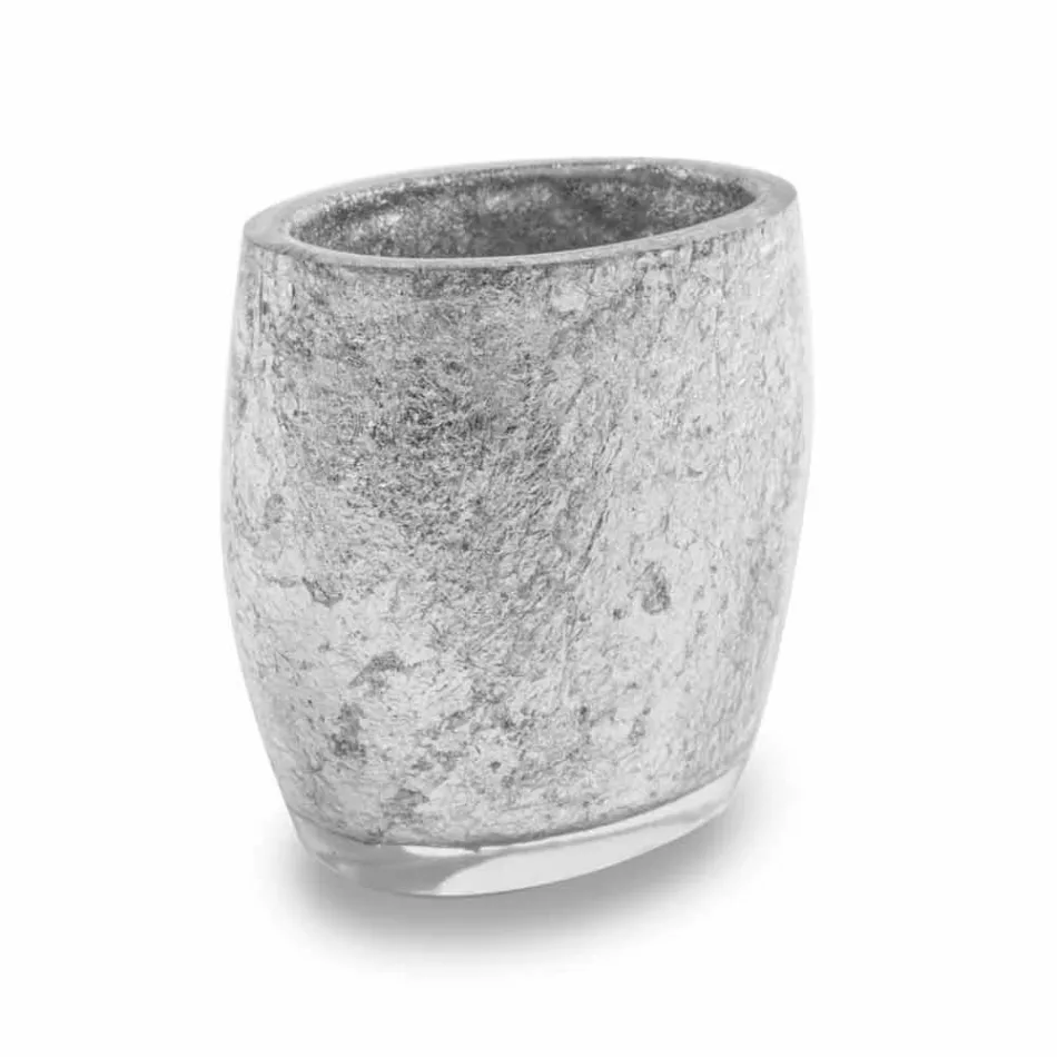 Koupelnové doplňky z pryskyřice potažené stříbrným listem - argentinské Viadurini