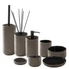 Moderní koupelnové doplňky z černé hlíny Made in Italy - Antonella Viadurini