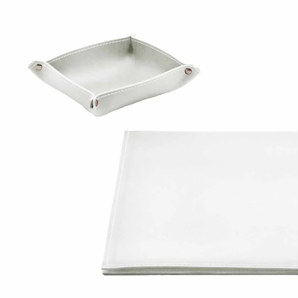 Stolní doplňky z regenerované kůže 5 kusů vyrobené v Itálii - Aristoteles Viadurini