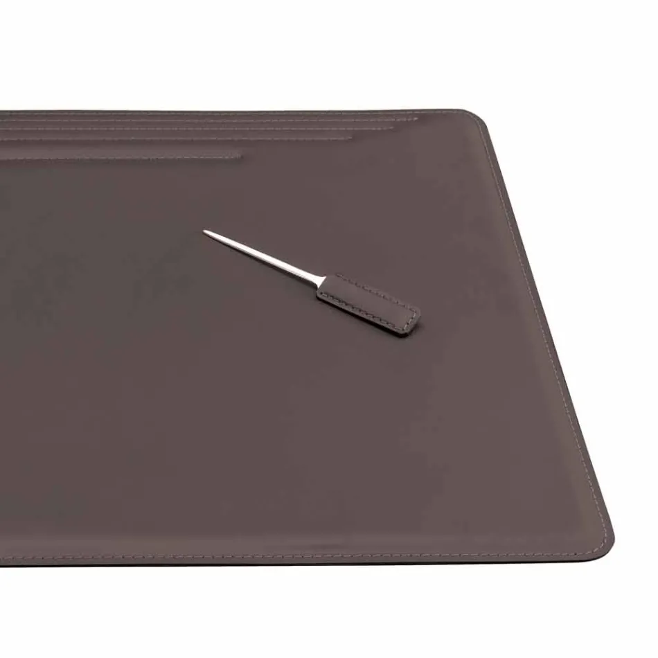 4-kusové regenerované kožené psací potřeby vyrobené v Itálii - Ebe Viadurini