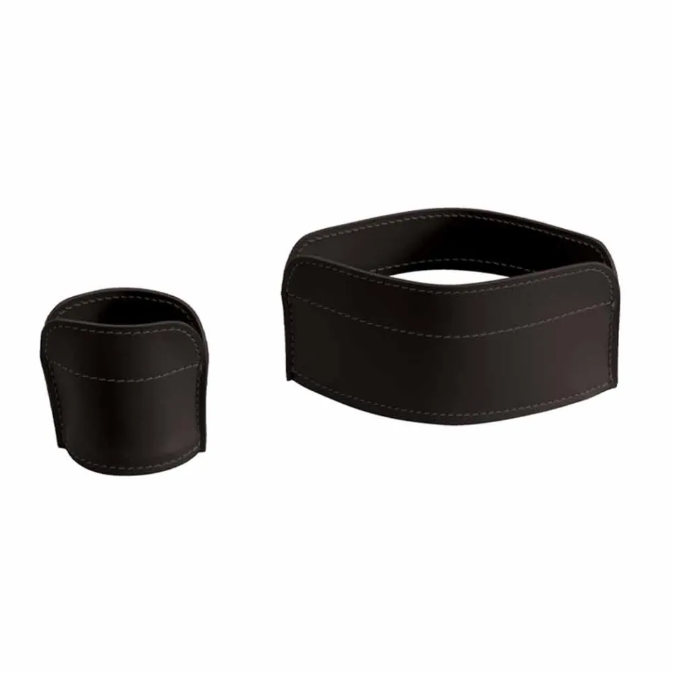 4-kusové regenerované kožené psací potřeby vyrobené v Itálii - Ebe Viadurini