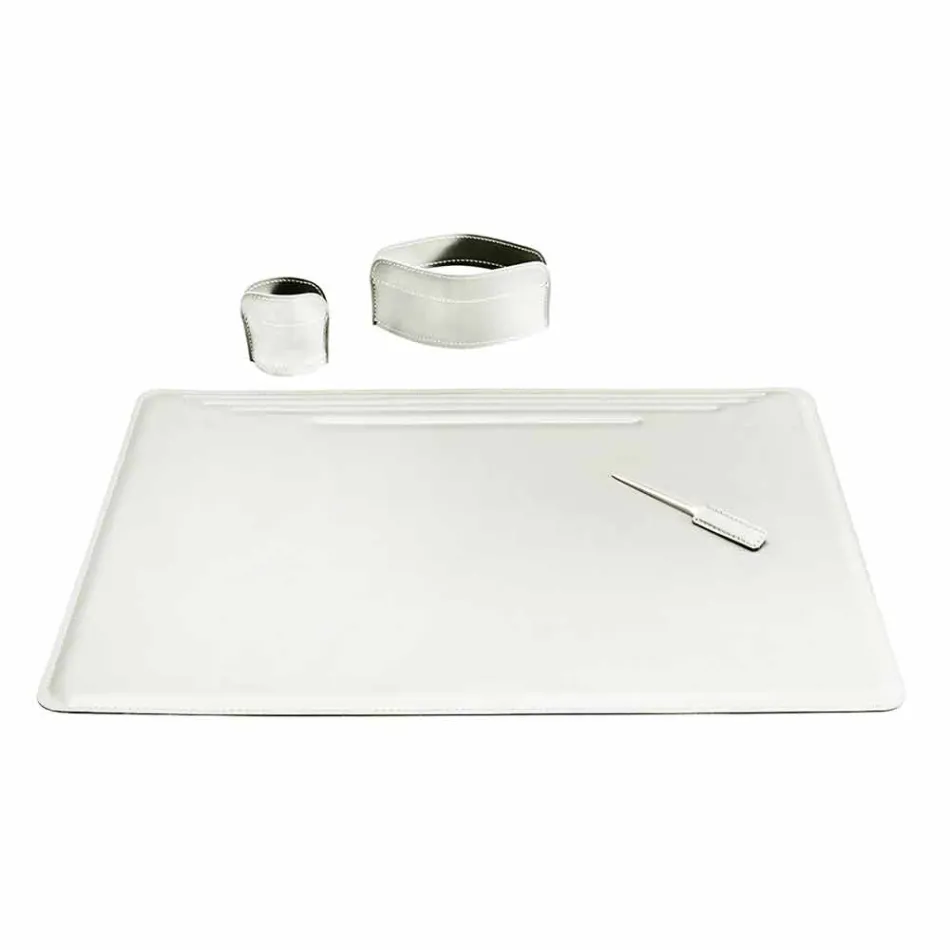 4-kusové regenerované kožené psací potřeby vyrobené v Itálii - Ebe Viadurini