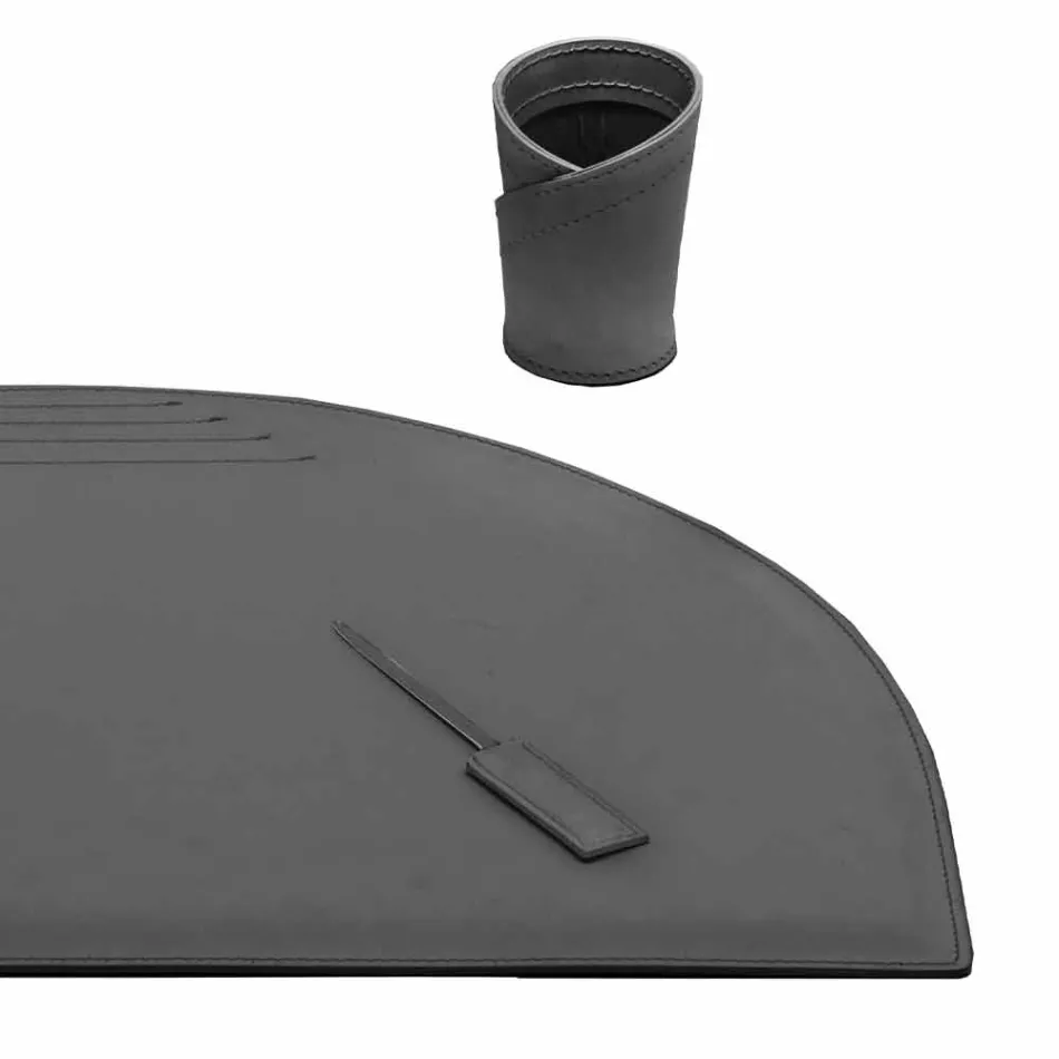 Stolní doplňky z regenerované kůže 4 kusy vyrobené v Itálii - Medea Viadurini