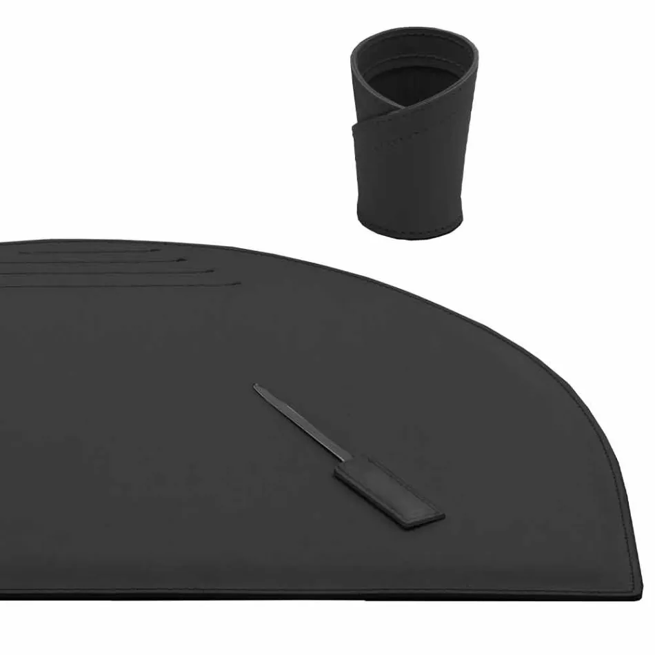 Stolní doplňky z regenerované kůže 4 kusy vyrobené v Itálii - Medea Viadurini