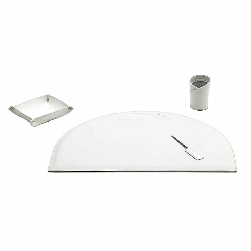 Stolní doplňky z regenerované kůže 4 kusy vyrobené v Itálii - Medea Viadurini