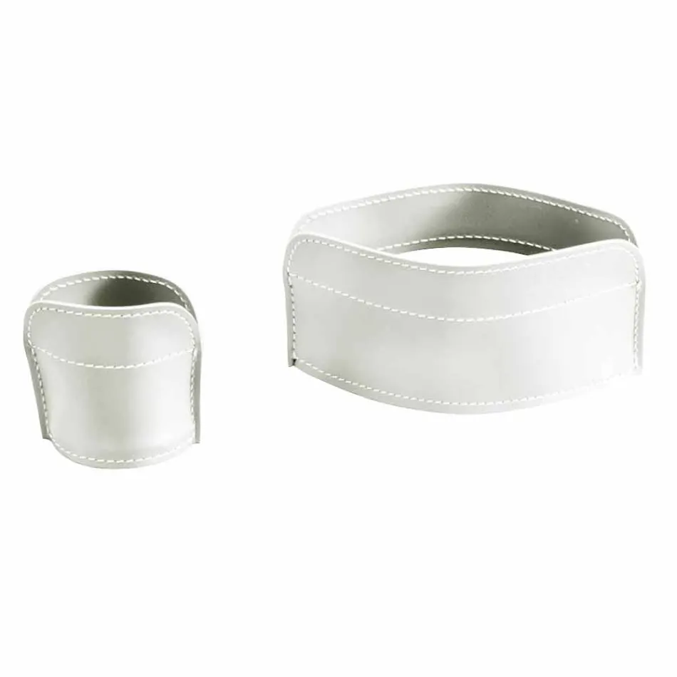 Stolní doplňky z regenerované kůže 5 kusů vyrobené v Itálii - Ebe Viadurini