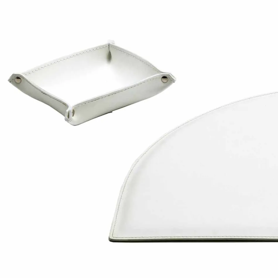 Stolní doplňky z regenerované kůže 5 kusů vyrobené v Itálii - Medea Viadurini