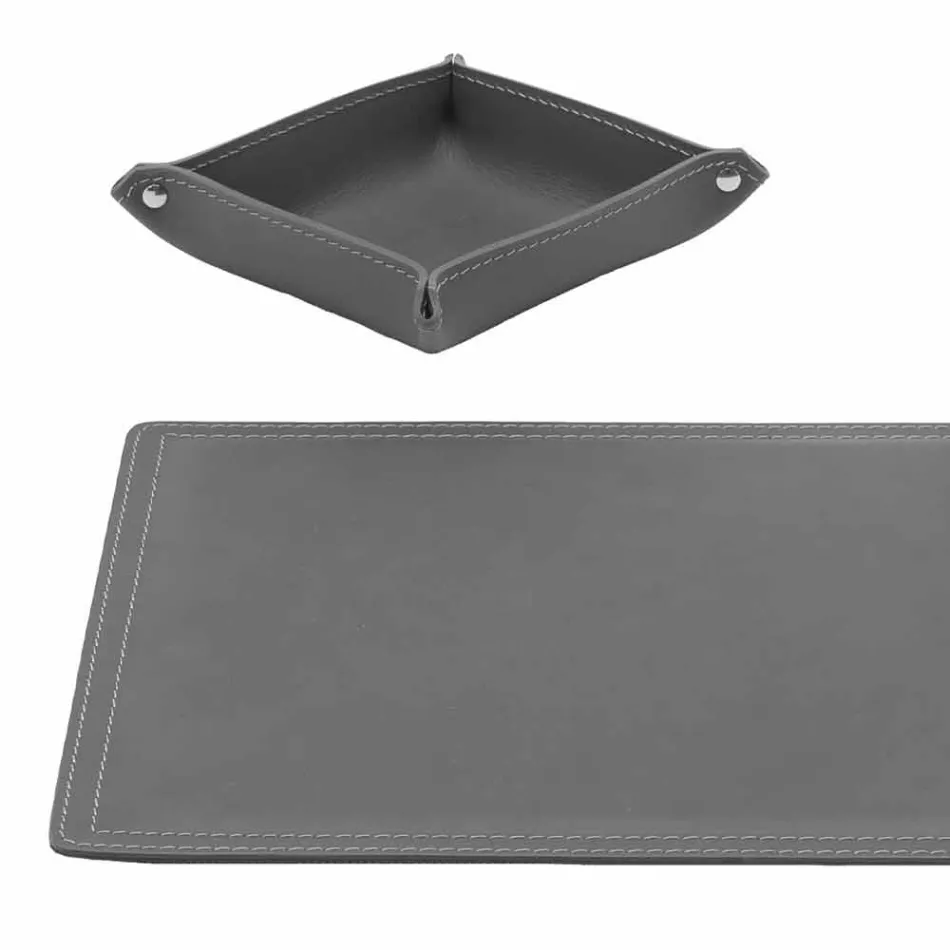 Příslušenství 4-kusový regenerovaný kožený stůl vyrobený v Itálii - Ascanio Viadurini