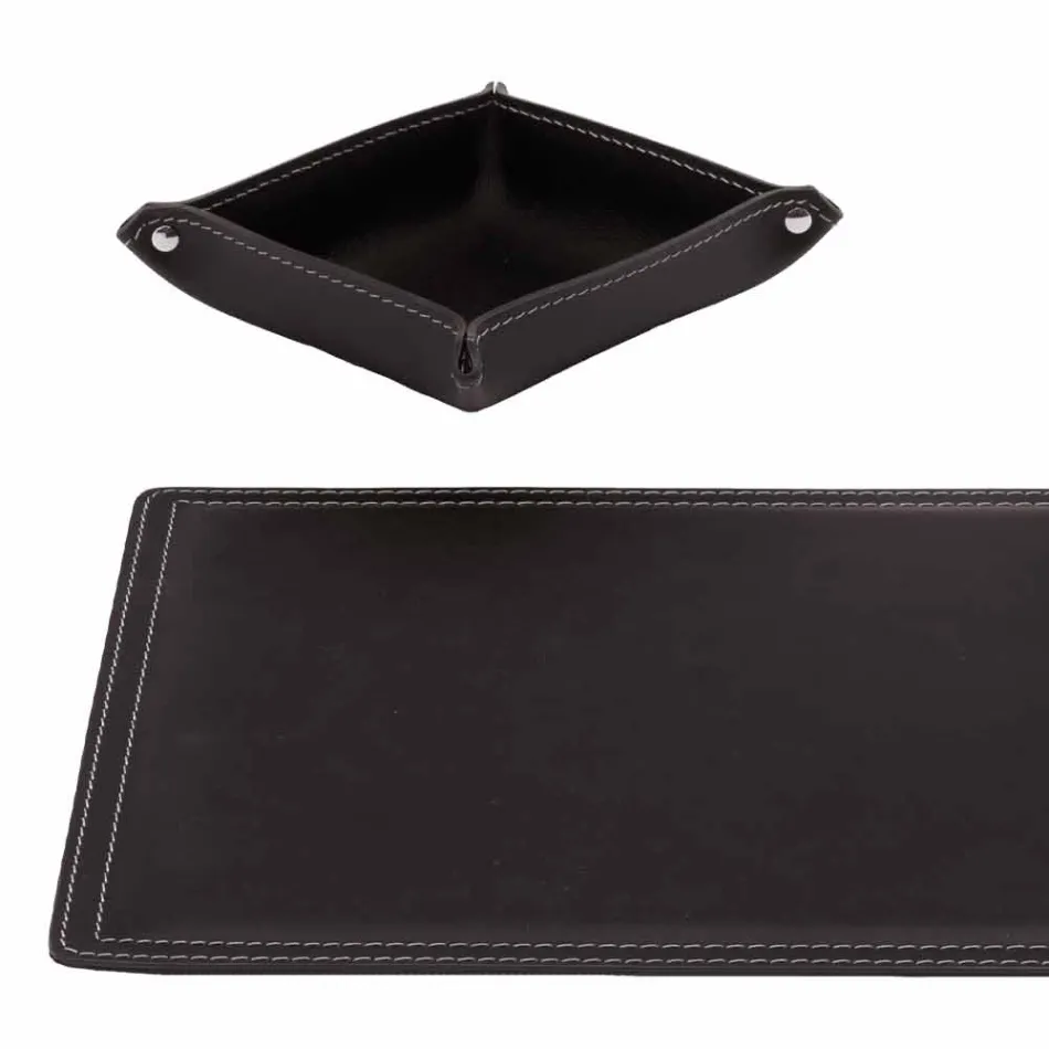 Příslušenství 4-kusový regenerovaný kožený stůl vyrobený v Itálii - Ascanio Viadurini