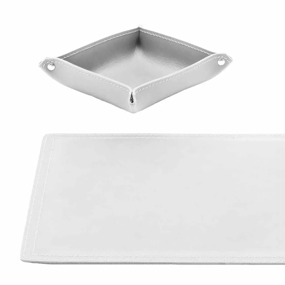 Příslušenství 4-kusový regenerovaný kožený stůl vyrobený v Itálii - Ascanio Viadurini