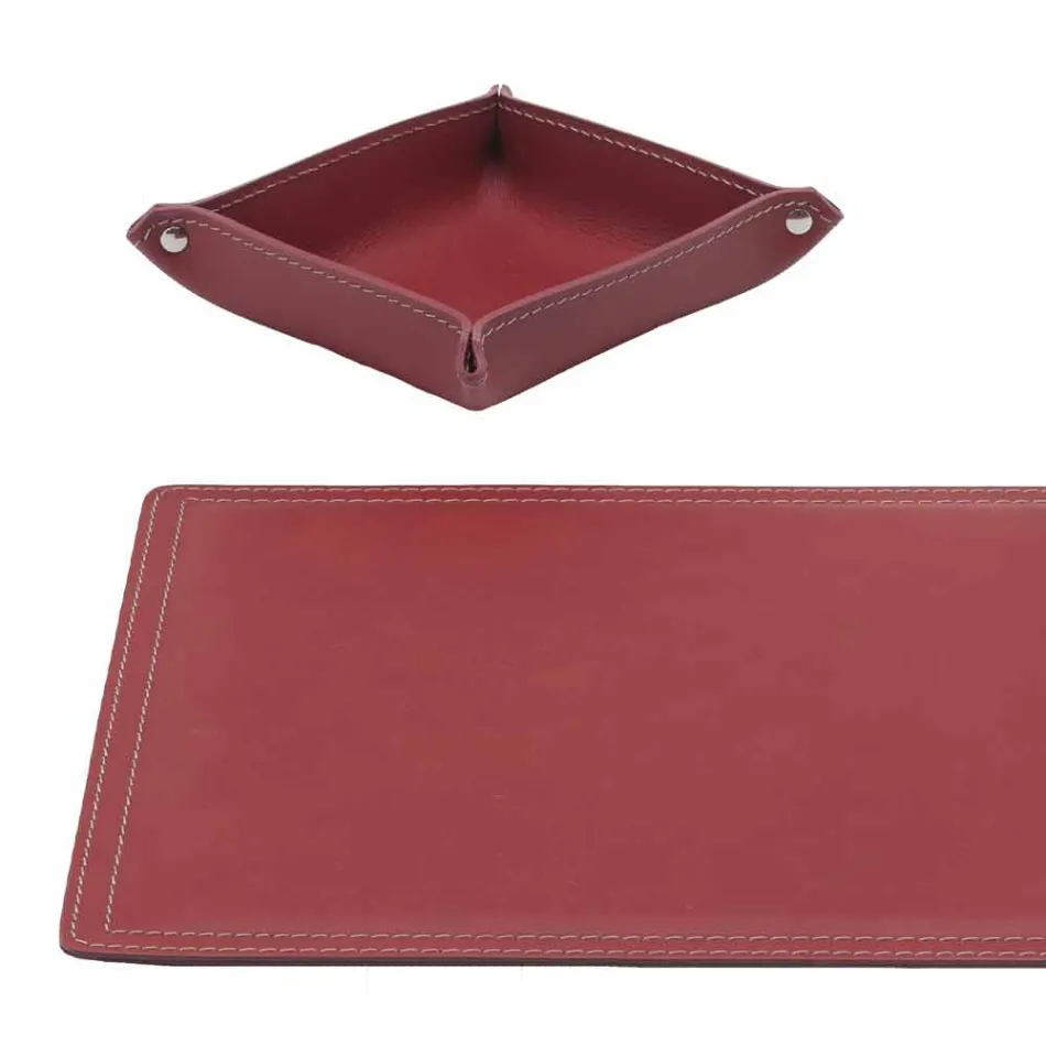 Příslušenství 4-kusový regenerovaný kožený stůl vyrobený v Itálii - Ascanio Viadurini