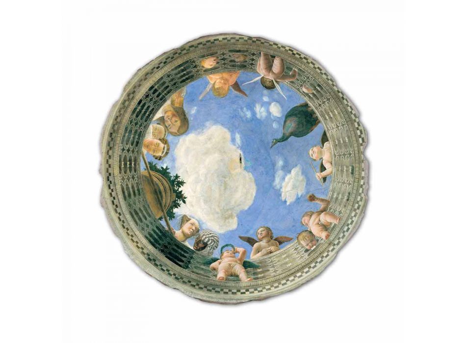 Andrea Mantegna Fresco &quot;Oculus s andělíčky a Dame výhledem&quot;