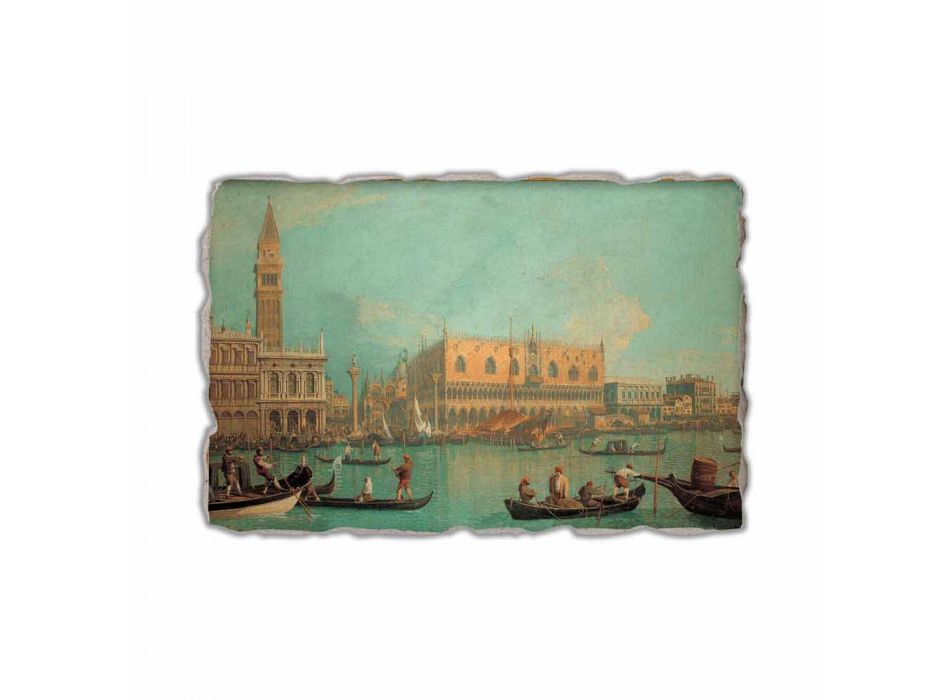 Fresco Canaletto &quot;Pohled na Palazzo Ducale di Venezia&quot; Viadurini