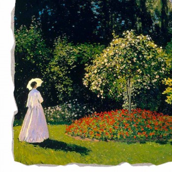 Fresco Claude Monet &quot;Lady in Garden v Sainte-Adresse&quot;