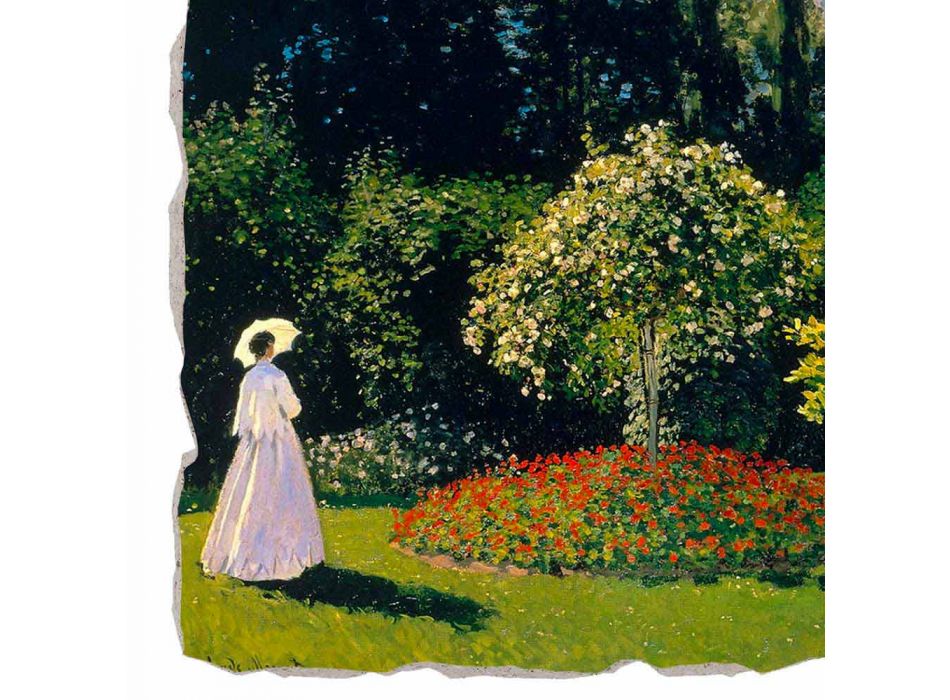 Fresco Claude Monet &quot;Lady in Garden v Sainte-Adresse&quot; Viadurini