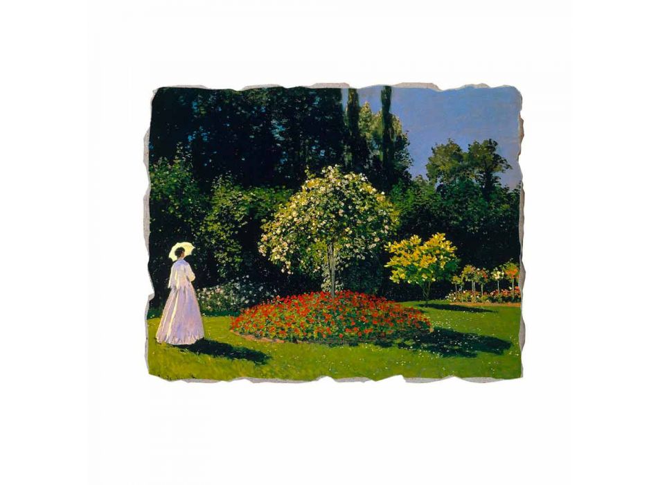 Fresco Claude Monet &quot;Lady in Garden v Sainte-Adresse&quot;