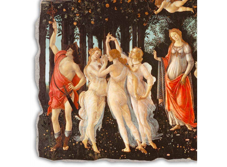 Fresco ruční práce Botticelli je „Alegorie jara“ Viadurini