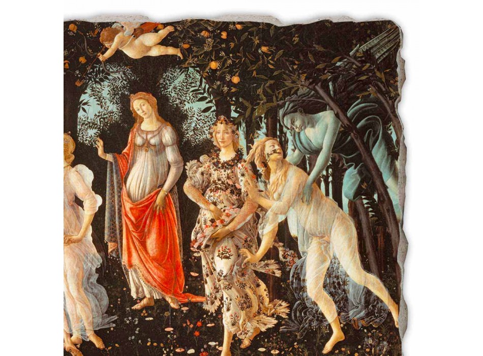Fresco ruční práce Botticelli je „Alegorie jara“ Viadurini