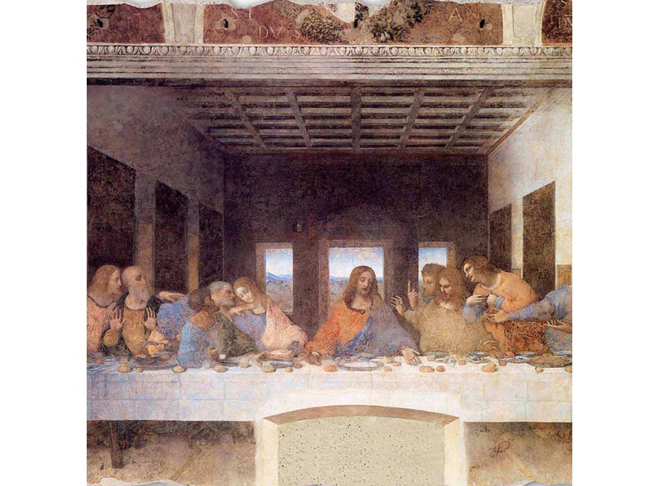 Great Fresco ruční práce Leonarda da Vinciho „Poslední večeře“