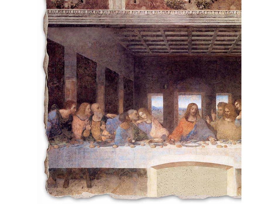 Great Fresco ruční práce Leonarda da Vinciho „Poslední večeře“ Viadurini