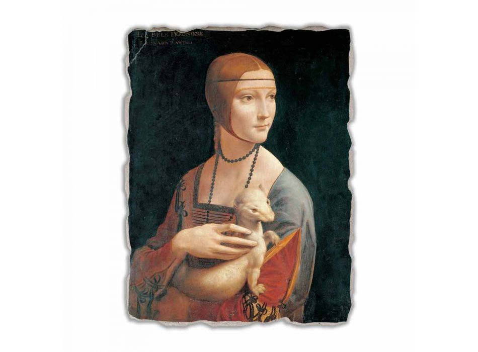 Fresco velký Leonardo da Vinci „Dáma s hranostajem“ Viadurini