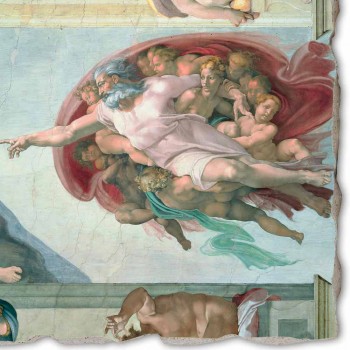velký Michelangelo freska „Stvoření Adama“, ruční