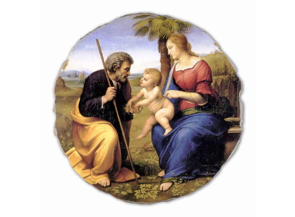 Fresco velký Raffaello Sanzio „Svatá rodina s palmou“