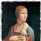 Fresco Leonardo da Vinci „Dáma s hranostajem“ Viadurini