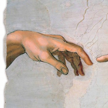 Fresco vyrobena z části Itálie Michelangelova „Stvoření Adama“.