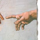 Fresco vyrobena z části Itálie Michelangelova „Stvoření Adama“. Viadurini